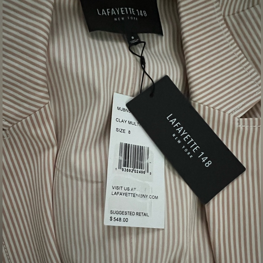 Lafayette 148 New York Boston Micro Stripe Blazer NWT - Picture 9 of 14